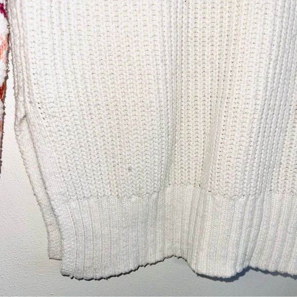 Maurices White Fair Isle Sleeve Mock Neck Oversized Tunic Sweater Small Women’s - Picture 6 of 12